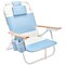 Sunnylife: Deluxe Beach Chair - La Mer Med Blue Block - Fabric Lounger Seat, Adjustable Recline Back, Mini Cooler Bag, Drink Holder, Pool-Sand-Outdoor